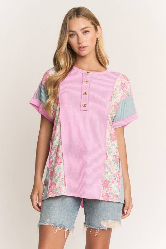 ET8037-10 COLOR BLOCK URBAN RIB TOP