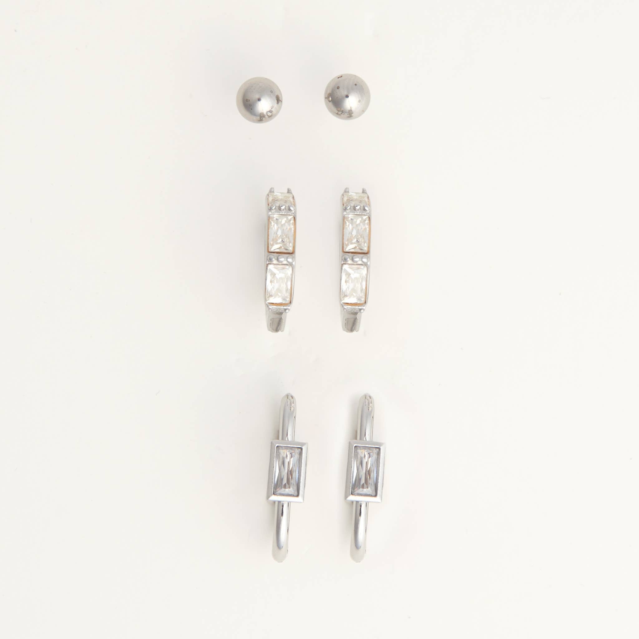 Narelle Waterproof Rectangle Hoop Earring Trio