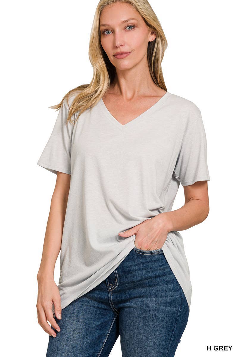 Cotton Short Sleeve V-neck Tee