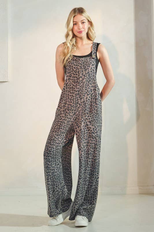 EP6810-11 SLEEVELESS ANIMAL URBAN RIBBED JUMPSUITS
