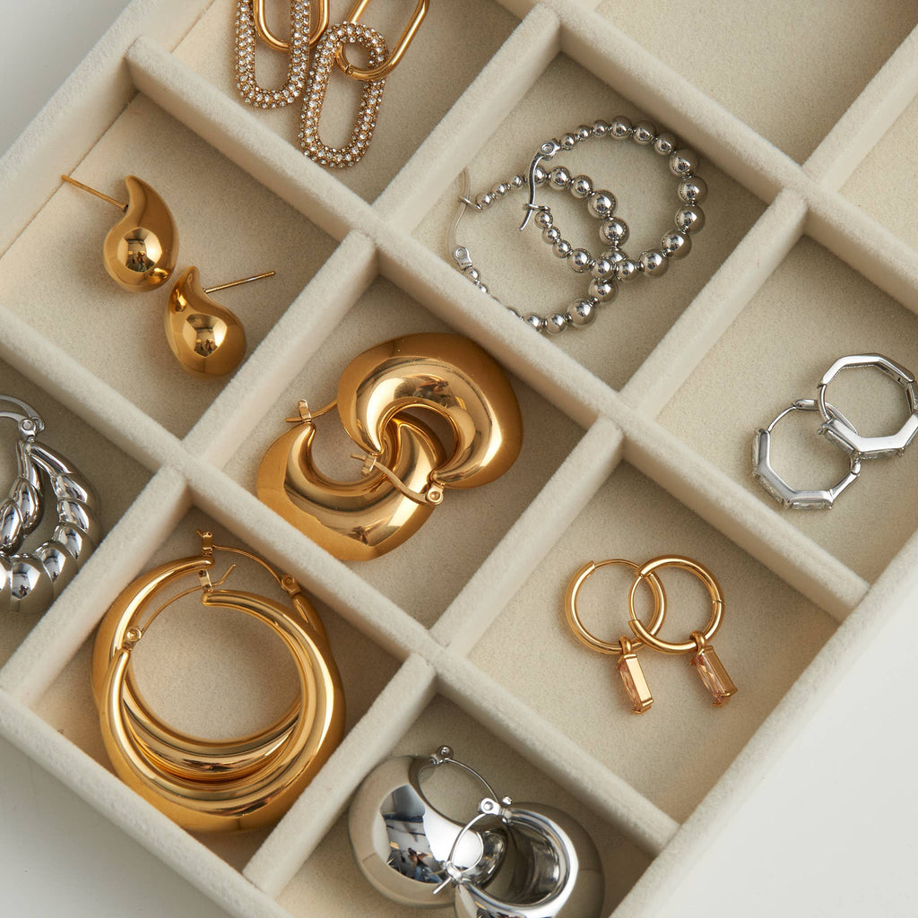 Narelle Waterproof Rectangle Hoop Earring Trio