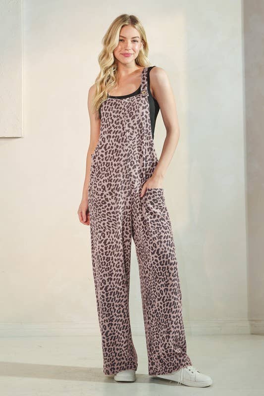 EP6810-11 SLEEVELESS ANIMAL URBAN RIBBED JUMPSUITS