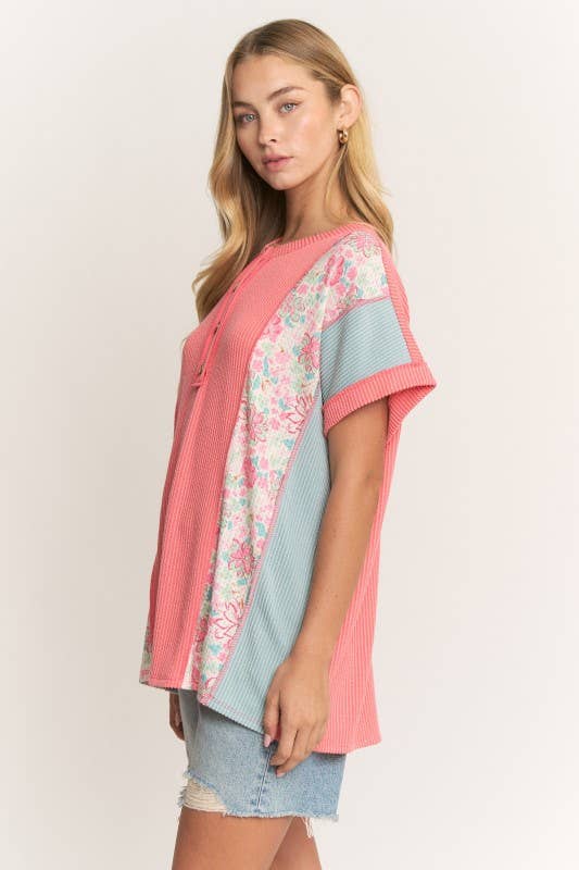 ET8037-10 COLOR BLOCK URBAN RIB TOP