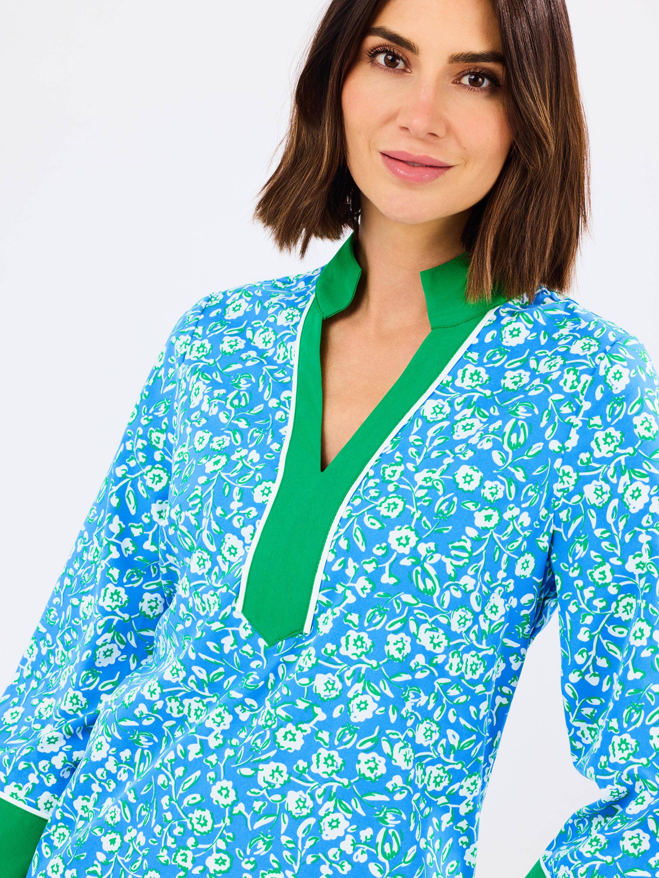Brenda Dress | Meadow Line Blue