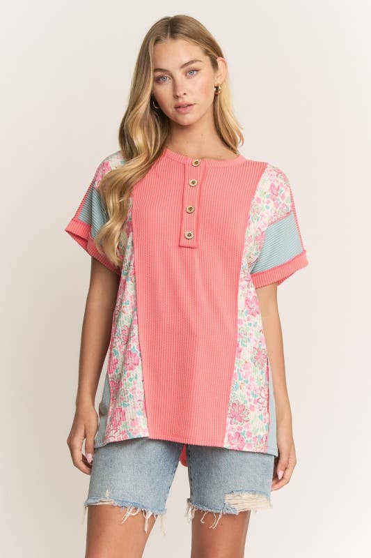 ET8037-10 COLOR BLOCK URBAN RIB TOP