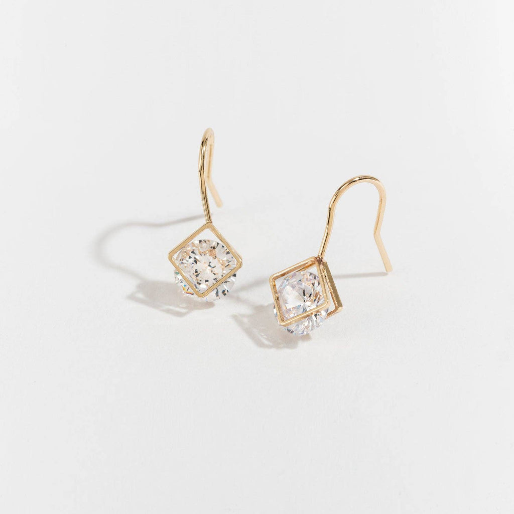 Cubic Zirconia Diamond Drop Earrings