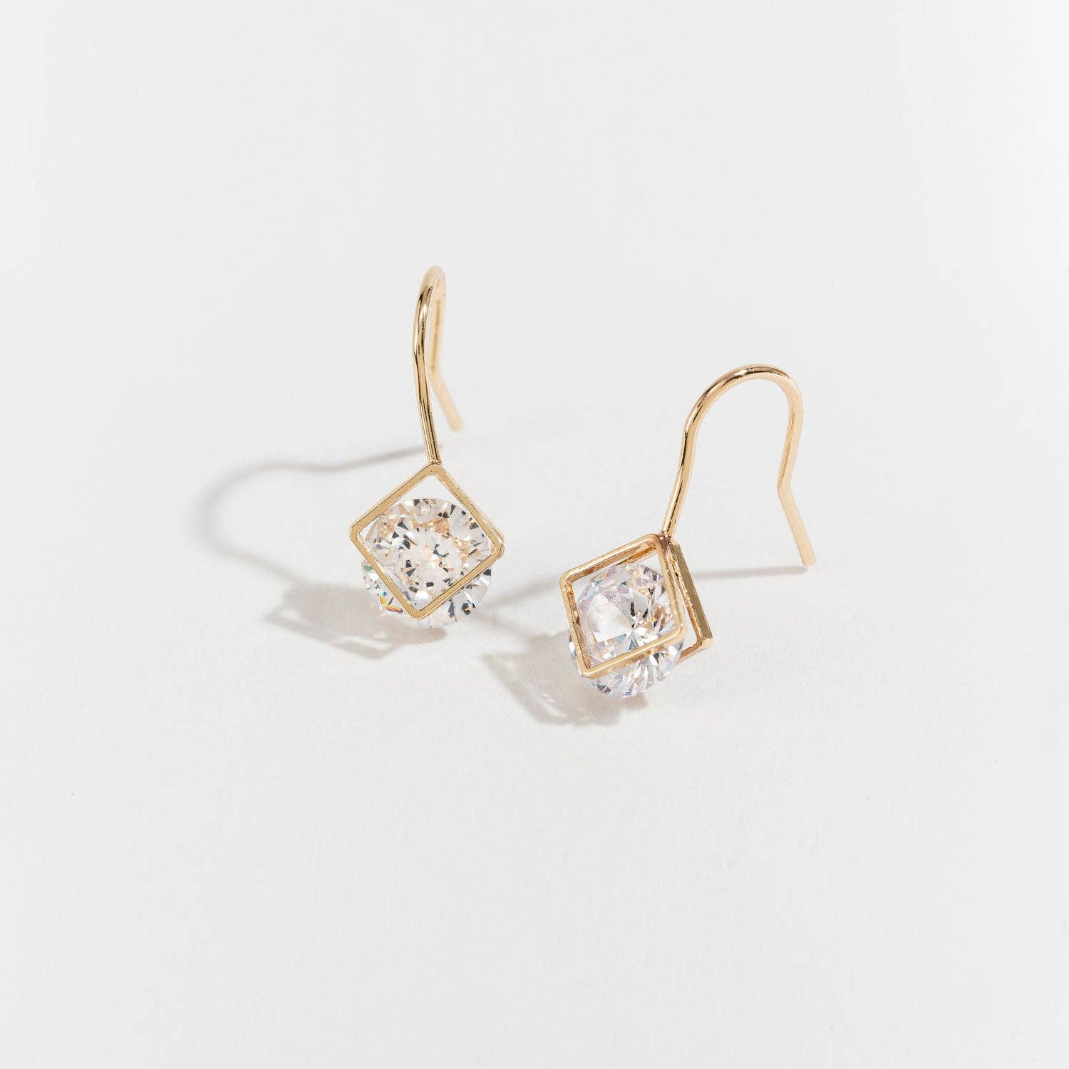 Cubic Zirconia Diamond Drop Earrings
