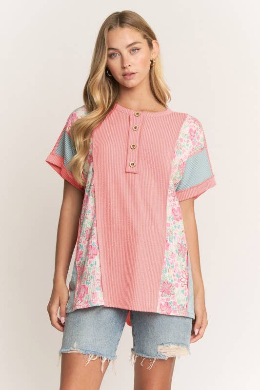 ET8037-10 COLOR BLOCK URBAN RIB TOP