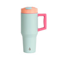 Dual Sip Straw Cupholder Tumbler 32oz Mint Sorbet