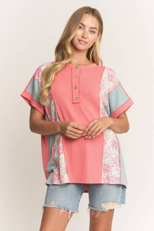 ET8037-10 COLOR BLOCK URBAN RIB TOP