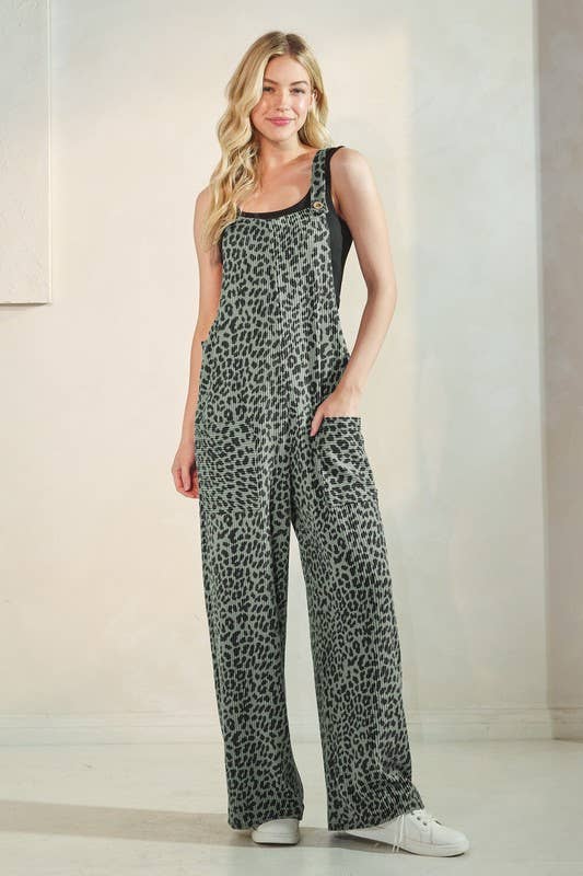 EP6810-11 SLEEVELESS ANIMAL URBAN RIBBED JUMPSUITS