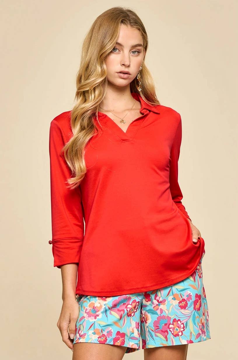 Lightweight Sun-Cool 3/4 Sleeve Blouse
