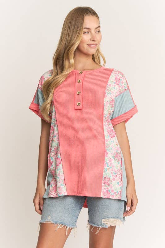 ET8037-10 COLOR BLOCK URBAN RIB TOP