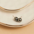 Waterproof Earrings Narelle Faux Pearl Stud in Steel