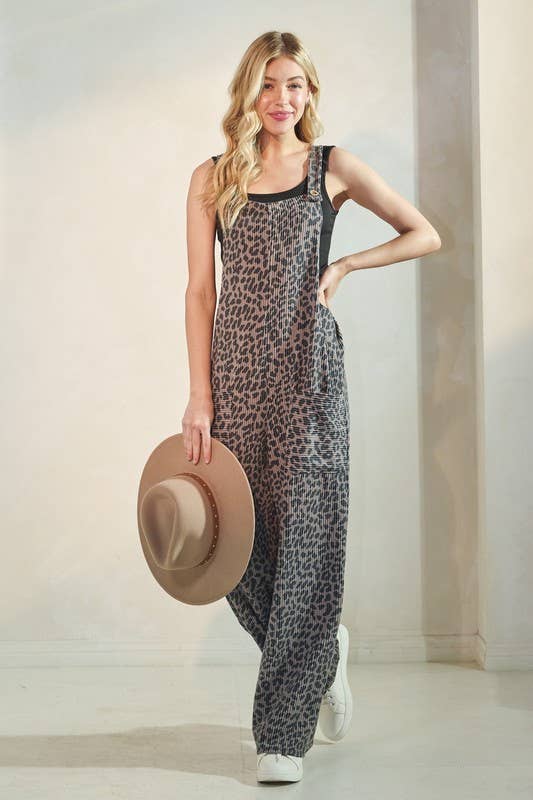 EP6810-11 SLEEVELESS ANIMAL URBAN RIBBED JUMPSUITS